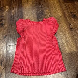 Moa Moa Scarlet Ribbed Blouse